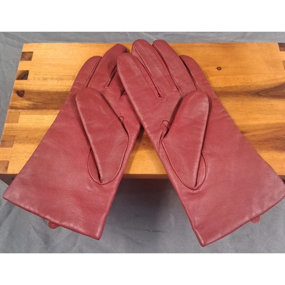 Jaclyn Smith Women‎ Leather Gloves Thinsulate Insulation Red Size Large